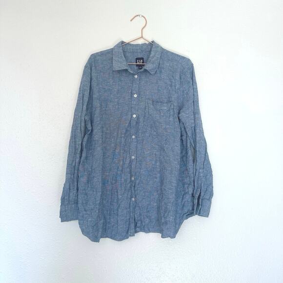 GAP Boyfriend Shirt in Linen - Picture 1 of 6